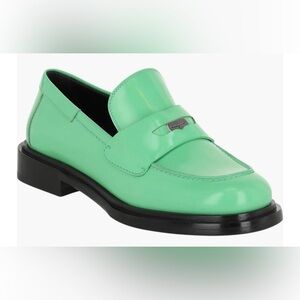 Ferragamo Women’s Mint Green Slip On Pennyloafer Heel Pump Shoes 6.5 $1040 NEW